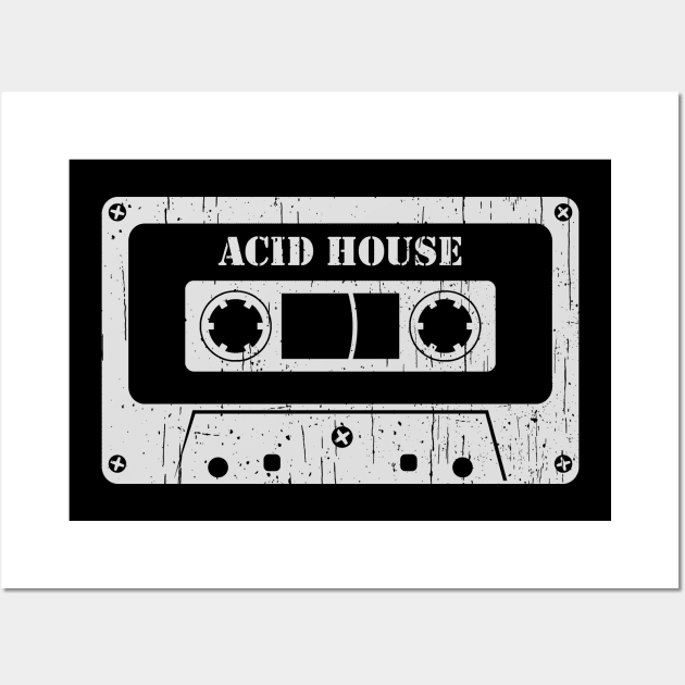 Acid House - Vintage Cassette White Wall Art by FeelgoodShirt